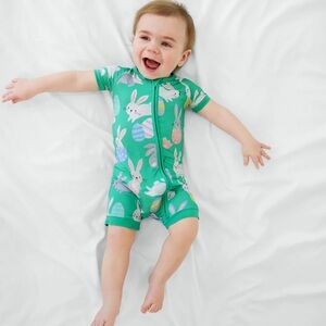 Little Sleepies Hoppy Days Shorty Zippy 12-18M BNWT Baby Pajamas Lunaluxe Bamboo